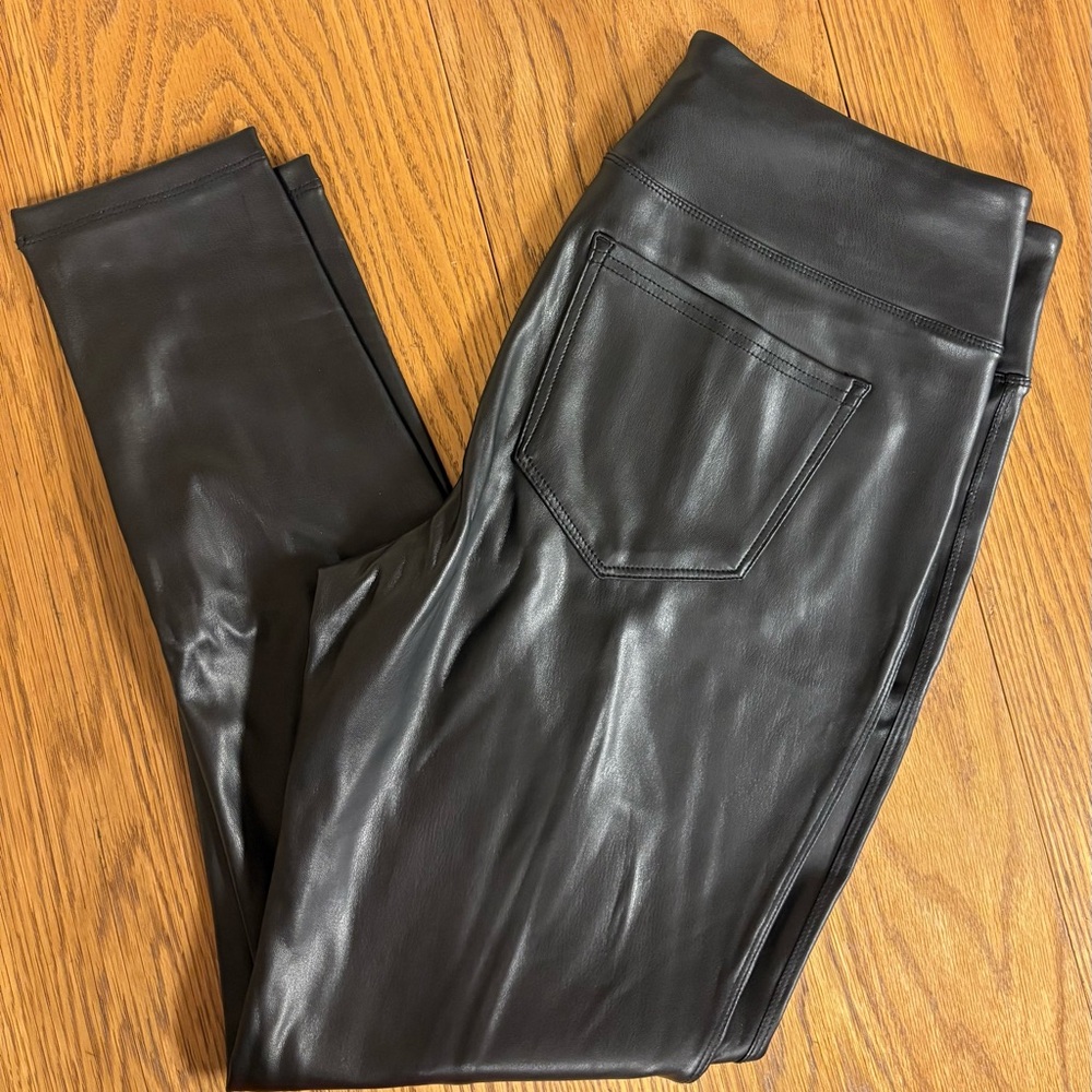 SO Black Ponte Faux Leather Leggings